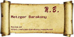 Metzger Barakony névjegykártya